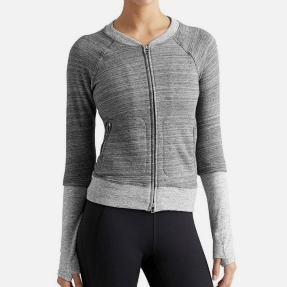 Derek Lam 10 Crosby by Athleta Women's S Gray Full Zip Sweater Jacket Athleisure